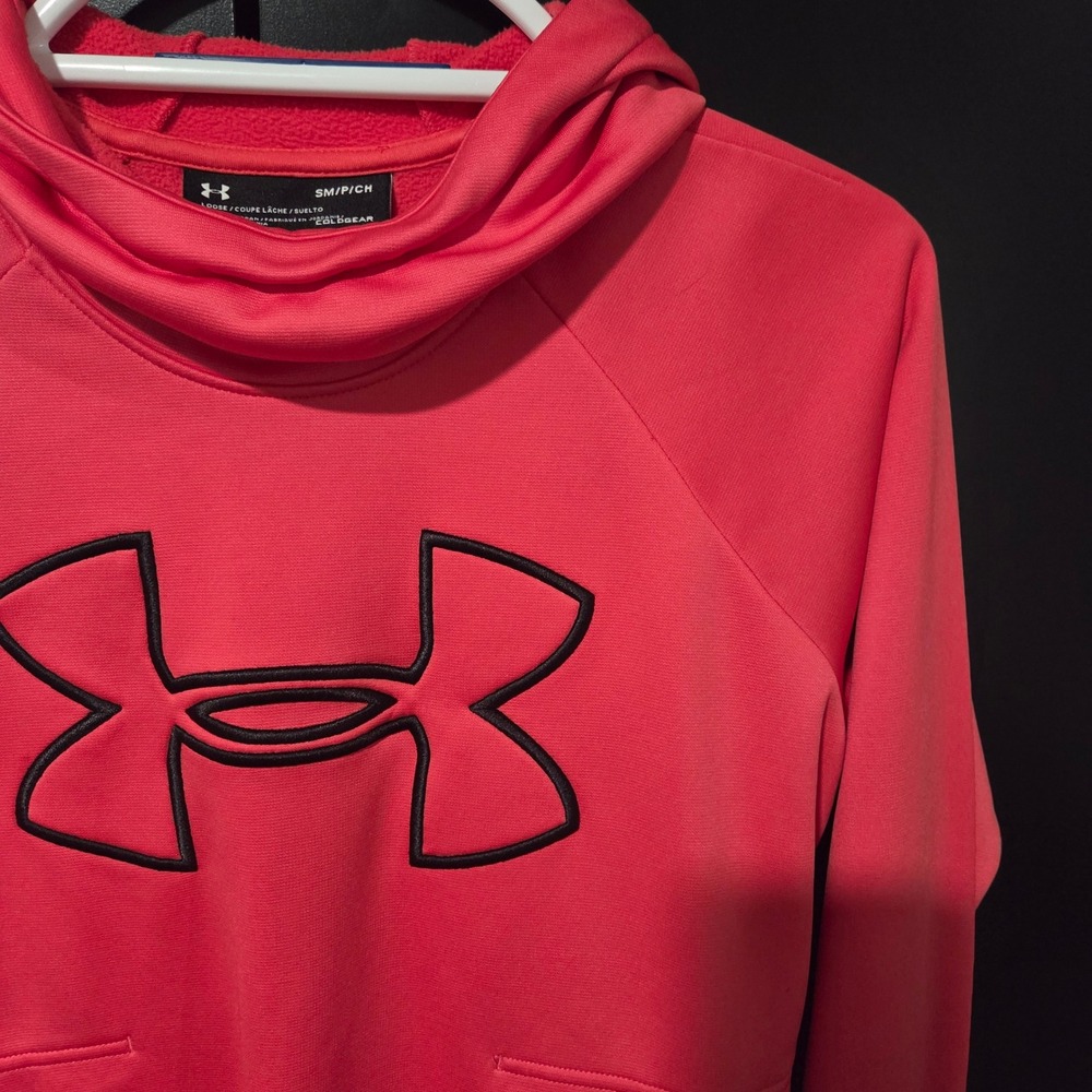 Under Armour ColdGear Hoodie Sweatshirt Coral Pink Women's Size S